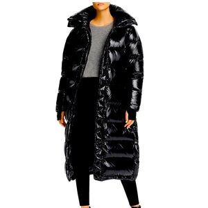 Gloosy Hooded Long Down Puffer Coat
